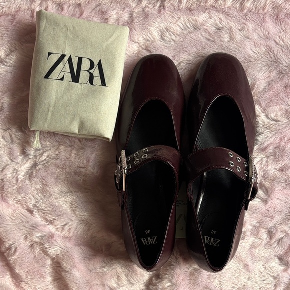 Zara Women's Deep Burgundy Mary Janes - Picture 1 of 3